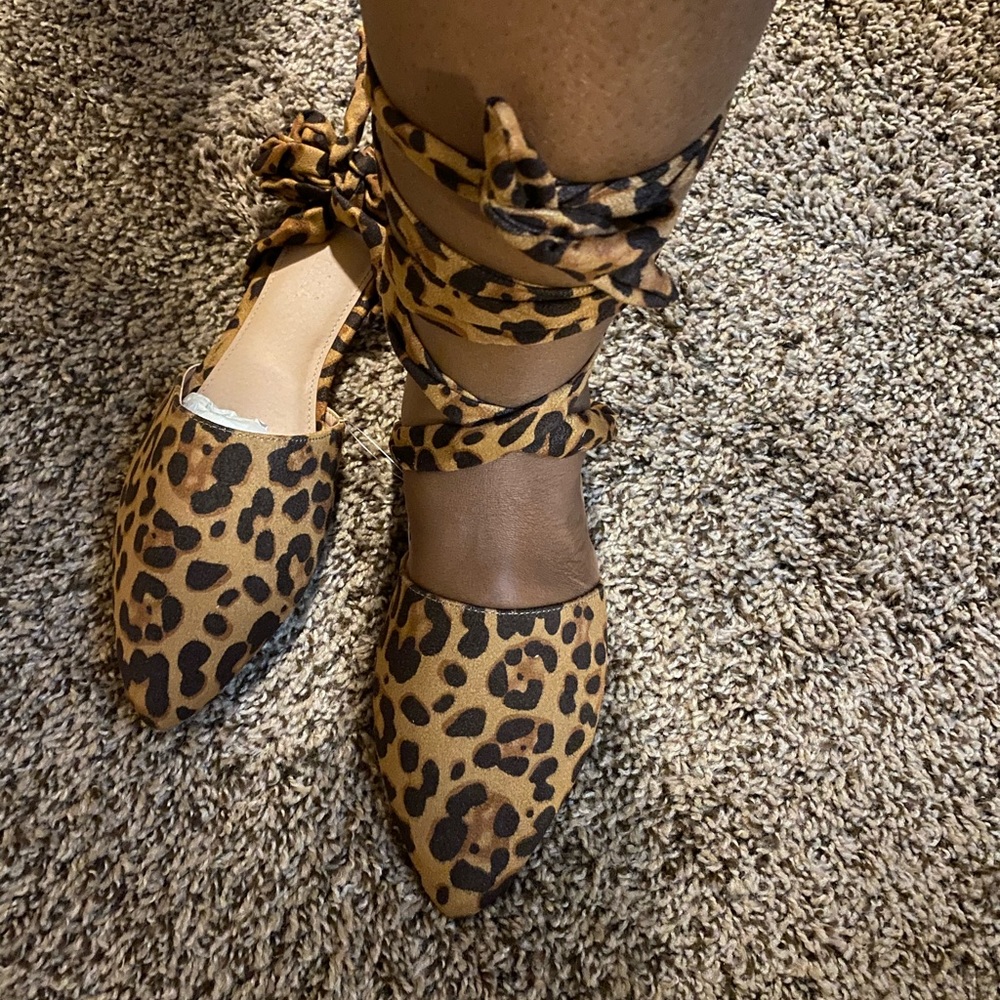 Leopard print flats